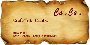 Csánk Csaba névjegykártya