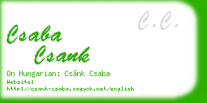 csaba csank business card